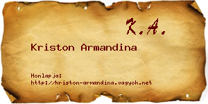 Kriston Armandina névjegykártya